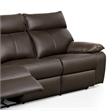 Ozy Manual Recliner Sofa- Pillow Arms- Brown Vegan Leather 88 Inch