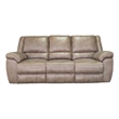 Jem Sofa with Drop Down Table- Light Brown Faux Leather- 87 Inch