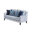 Colin Loveseat- 4 Houndstooth Pillows- Gray Blue Polyester- 68 Inch