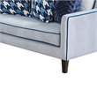 Colin Loveseat- 4 Houndstooth Pillows- Gray Blue Polyester- 68 Inch