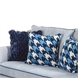 Colin Loveseat- 4 Houndstooth Pillows- Gray Blue Polyester- 68 Inch