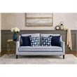 Colin Loveseat- 4 Houndstooth Pillows- Gray Blue Polyester- 68 Inch