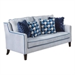 Colin Loveseat- 4 Houndstooth Pillows- Gray Blue Polyester- 68 Inch