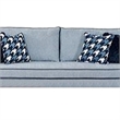Colin Sofa- 4 Houndstooth Throw Pillows- Blue Polyester- 85 Inch