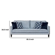 Colin Sofa- 4 Houndstooth Throw Pillows- Blue Polyester- 85 Inch