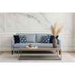 Colin Sofa- 4 Houndstooth Throw Pillows- Blue Polyester- 85 Inch