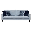 Colin Sofa- 4 Houndstooth Throw Pillows- Blue Polyester- 85 Inch