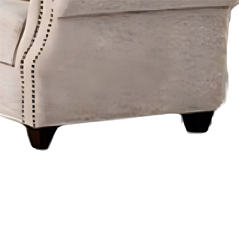 Bonie Loveseat- 4 Accent Pillows- Taupe Polyester- Rolled Arms 67 Inch