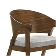 Lery Armchair Set of 2- Curved Walnut Brown Wood Back- Padded Seat