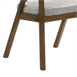 Lery Armchair Set of 2- Curved Walnut Brown Wood Back- Padded Seat