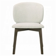 Mery Dining Side Chair Set of 2- Gray Chenille- Walnut Brown Legs