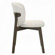 Mery Dining Side Chair Set of 2- Gray Chenille- Walnut Brown Legs