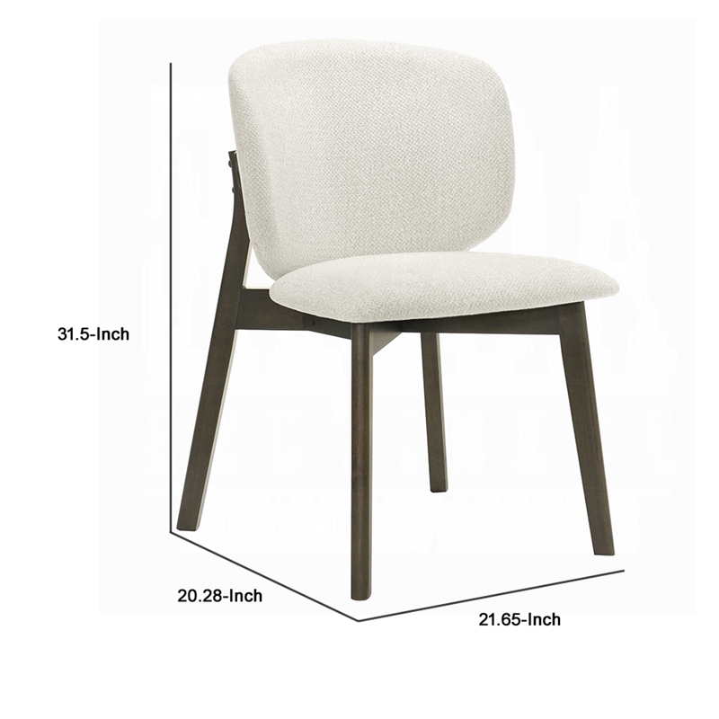 Mery Dining Side Chair Set of 2- Gray Chenille- Walnut Brown Legs