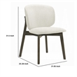 Mery Dining Side Chair Set of 2- Gray Chenille- Walnut Brown Legs