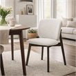 Mery Dining Side Chair Set of 2- Gray Chenille- Walnut Brown Legs