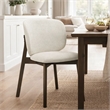 Mery Dining Side Chair Set of 2- Gray Chenille- Walnut Brown Legs