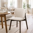 Mery Dining Side Chair Set of 2- Gray Chenille- Walnut Brown Legs