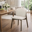 Mery Dining Side Chair Set of 2- Gray Chenille- Walnut Brown Legs