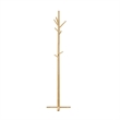 Jema 3 Tier Coat Rack- 9 Hanging Hooks- 70 Inch Natural Brown Solid Wood
