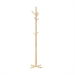Jema 3 Tier Coat Rack- 9 Hanging Hooks- 70 Inch Natural Brown Solid Wood