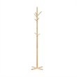 Jema 3 Tier Coat Rack- 9 Hanging Hooks- 70 Inch Natural Brown Solid Wood