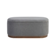 Sio Storage Bench- Ribbed Gray Corduroy- 43 Inch Walnut Brown Wood