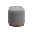 Sio Storage Bench- Ribbed Gray Corduroy- 43 Inch Walnut Brown Wood