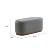 Sio Storage Bench- Ribbed Gray Corduroy- 43 Inch Walnut Brown Wood