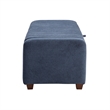 Doa Storage Bench- Channel Tufted- Blue Boucle Upholstery 50 Inch