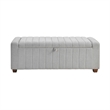 Doa Storage Bench- Channel Tufted- Gray Boucle Upholstery 50 Inch