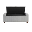 Doa Storage Bench- Channel Tufted- Gray Boucle Upholstery 50 Inch