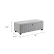 Doa Storage Bench- Channel Tufted- Gray Boucle Upholstery 50 Inch