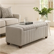 Doa Storage Bench- Channel Tufted- Gray Boucle Upholstery 50 Inch