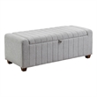 Doa Storage Bench- Channel Tufted- Gray Boucle Upholstery 50 Inch