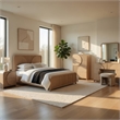 Tanya 5pc Queen Bedroom Set w Tall Chest- Reeded Natural Brown