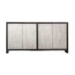 Betie Sideboard Buffet Cabinet- 72 Inch- Weathered Steel- Black Wood