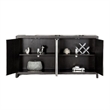 Betie Sideboard Buffet Cabinet- 72 Inch- Weathered Steel- Black Wood