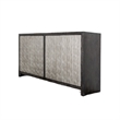 Betie Sideboard Buffet Cabinet- 72 Inch- Weathered Steel- Black Wood