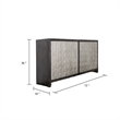 Betie Sideboard Buffet Cabinet- 72 Inch- Weathered Steel- Black Wood