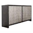 Betie Sideboard Buffet Cabinet- 72 Inch- Weathered Steel- Black Wood