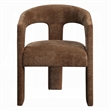 Hery Armchair Set of 2- Curved Padded Backrest and Seat- Brown Linen
