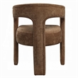 Hery Armchair Set of 2- Curved Padded Backrest and Seat- Brown Linen