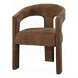 Hery Armchair Set of 2- Curved Padded Backrest and Seat- Brown Linen