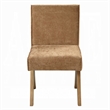 Sery Dining Side Chair Set of 2- Chocolate Brown Chenille- Wood Legs