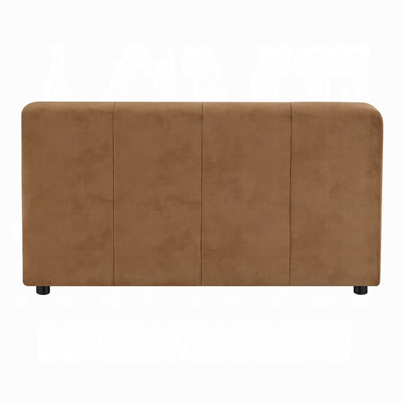 Sery Modular Armless Chair- Chocolate Brown Suede Tight Seat and Low Back