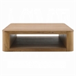 Sery Coffee Table- 48 Inch Square Top with Open Lower Shelf- Oak Brown