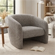 Livi Accent Chair- Brown and Gray Tweed Fabric Tight Seat and Back