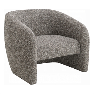 Livi Accent Chair- Brown and Gray Tweed Fabric Tight Seat and Back