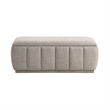 Jia Storage Bench- Wide Channel Tufted Taupe Polyester 47 Inch