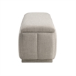 Jia Storage Bench- Wide Channel Tufted Taupe Polyester 47 Inch